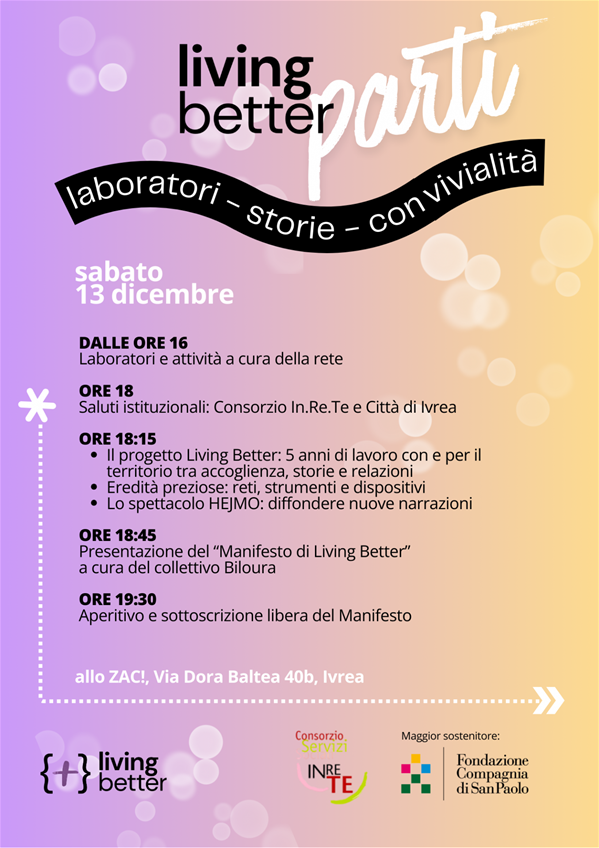 Living Better Parti Sabato 13 dicembre 2025 ore 16